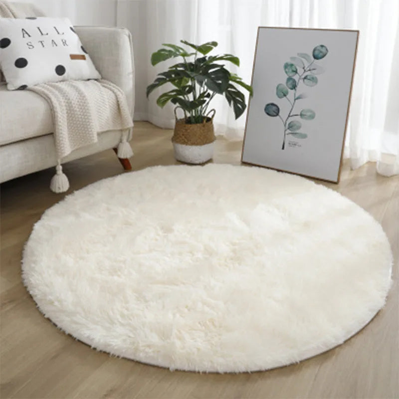 Fluffy Round Plush Rug – Super Soft Thick Carpet
