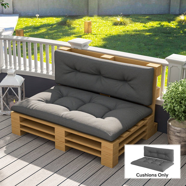2-Seater Outdoor Pallet Cushions – Dark Gray