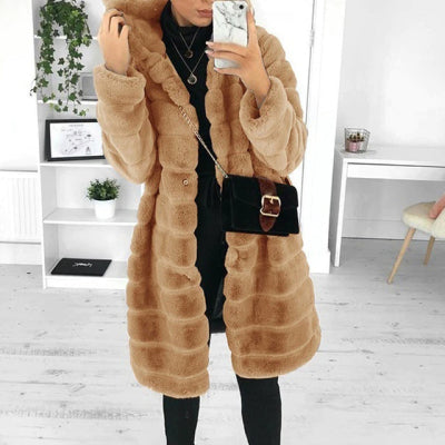 Jacket Winter White Big Solid Jackets For Women Long Coat