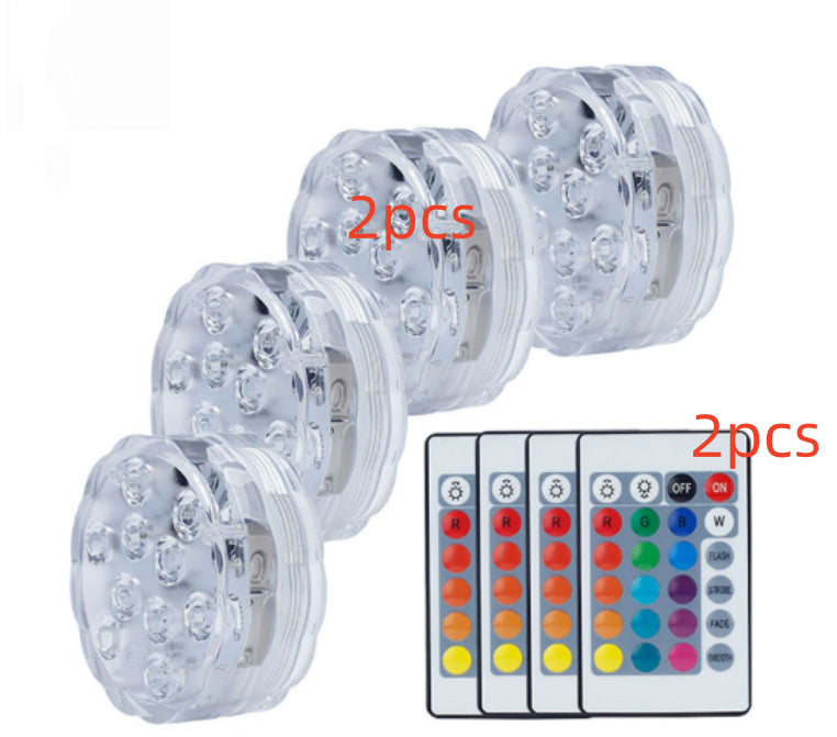 13 Led Submersible Light for Swimming Pool Garden Fountain Bathroom IP68 Waterproof Underwater Lamp with Suction Cup RF Remote