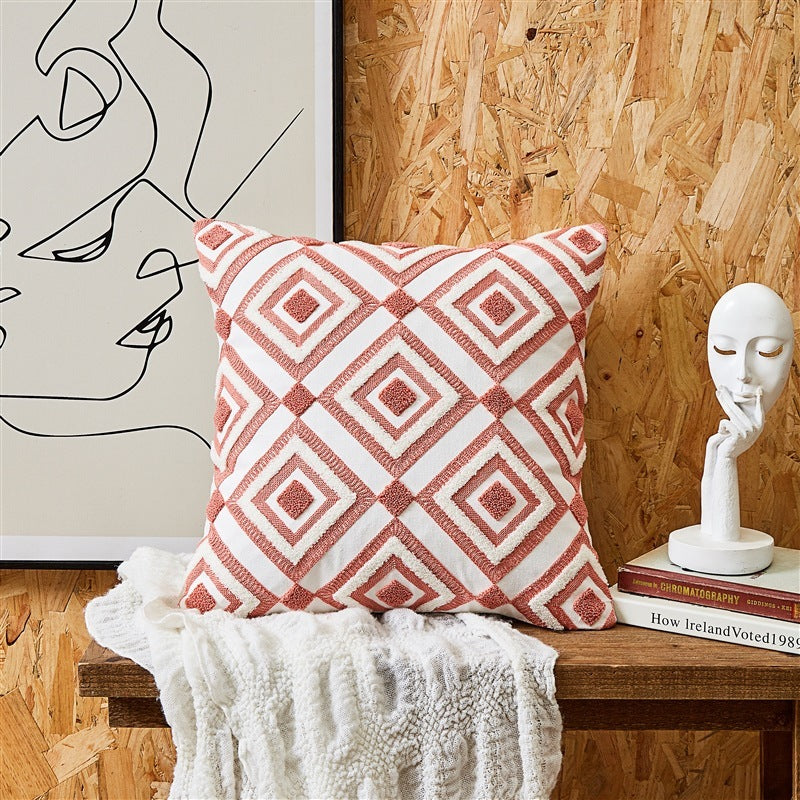 Simple Embroidered Cushion Embroidered Pillow Cover