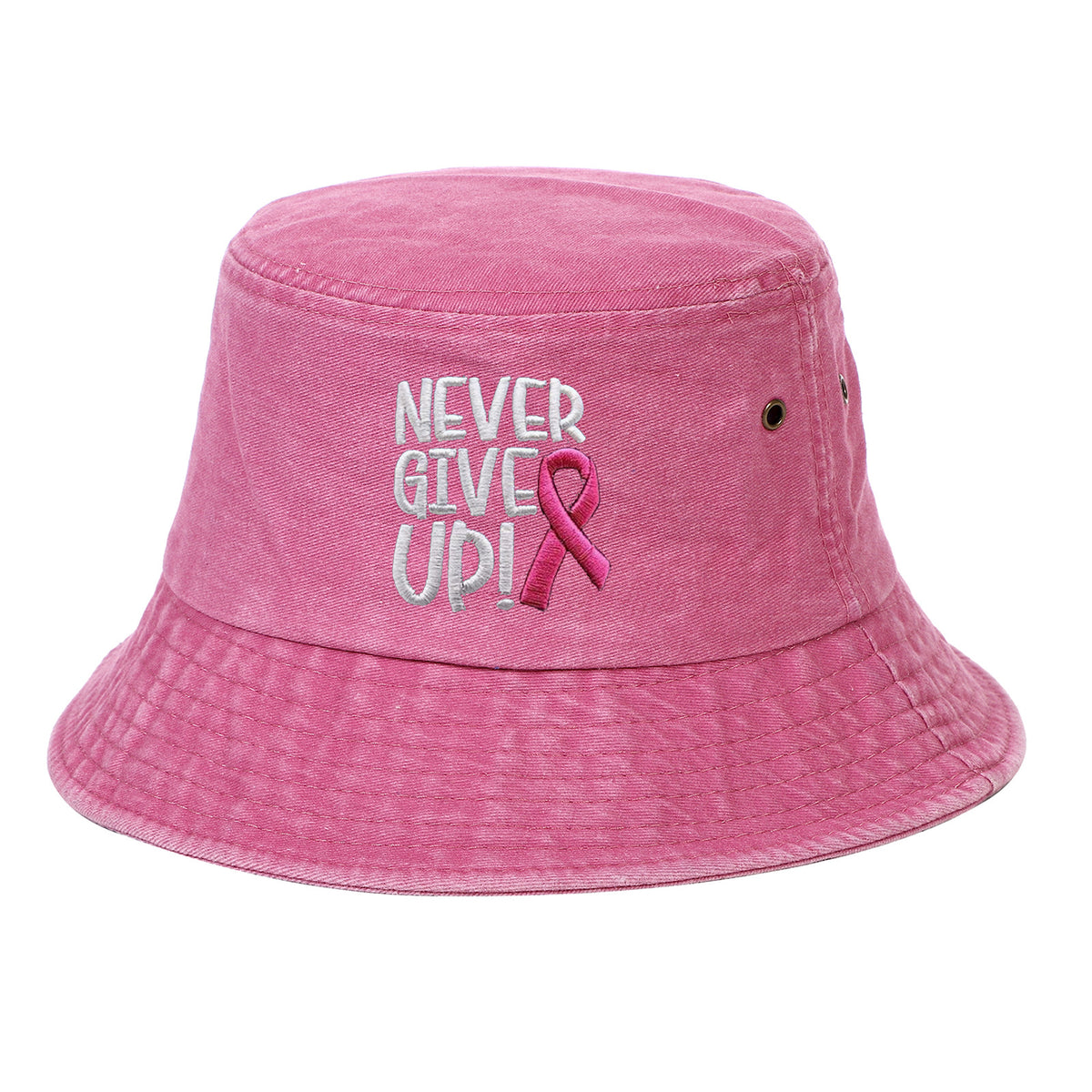 Breast Ribbon Embroidered Peaked Cap Baseball
