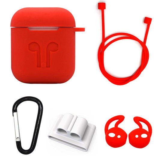 AirPods Silicone Protective Case with Anti-Lost Accessories - Compatible with Apple AirPods