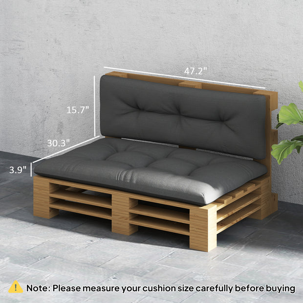 2-Seater Outdoor Pallet Cushions – Dark Gray