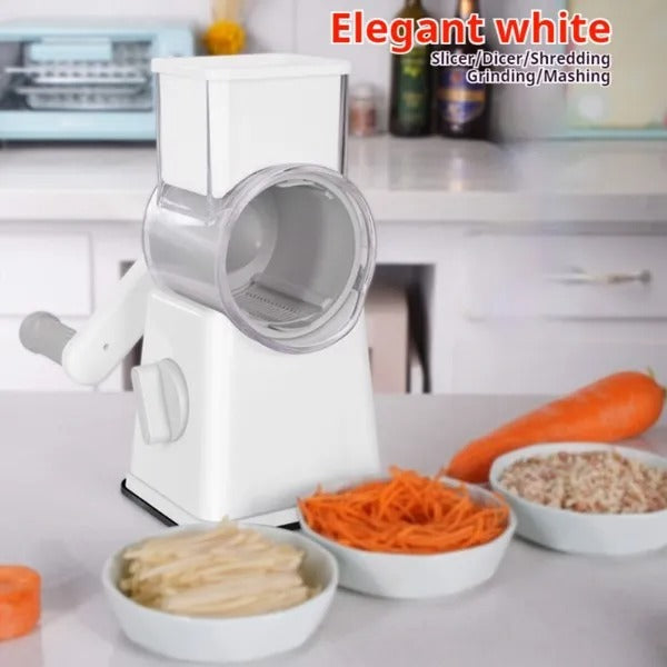 Premium Multi-Purpose Vegetable Chopper - Slices, Grinds, Chops And Julienne Fruits Without Much Effort - Includes Container, Interchangeable Blades And Household Kitchen Supplies