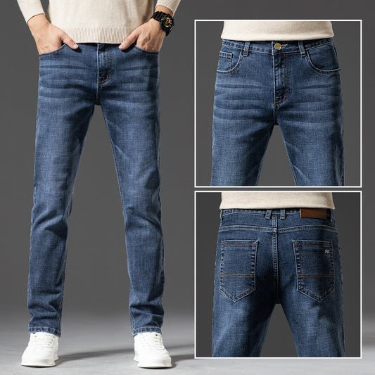 Affordable Luxury Denim Jeans For Men SpringAutumn  New Arrival High-End Stretch Business Style