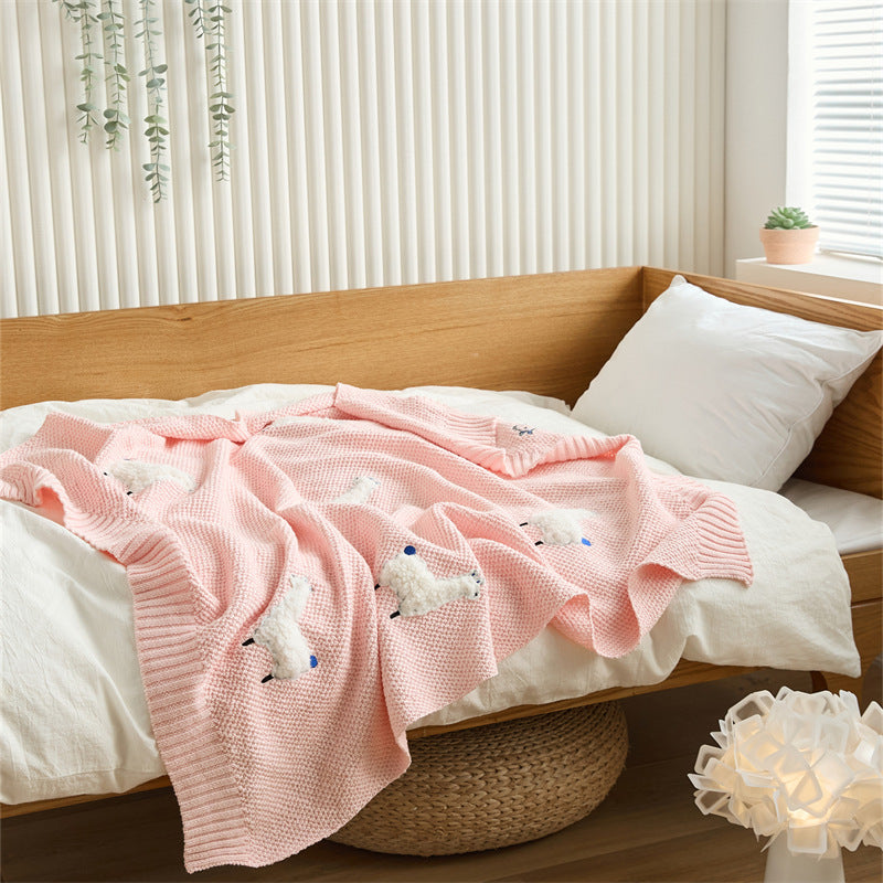 Three Dimensional Embroidered Knitted Children's Blanket Sofa Blanket