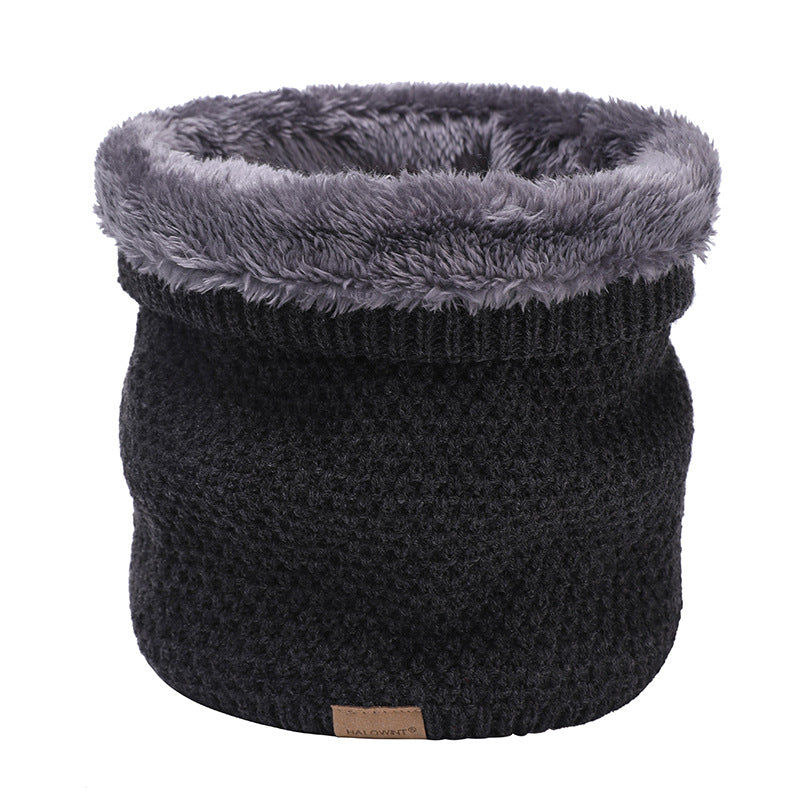 Plain Knitted Scarf Outdoor Velvet Padded Suit Neck Neck Protection Bandana