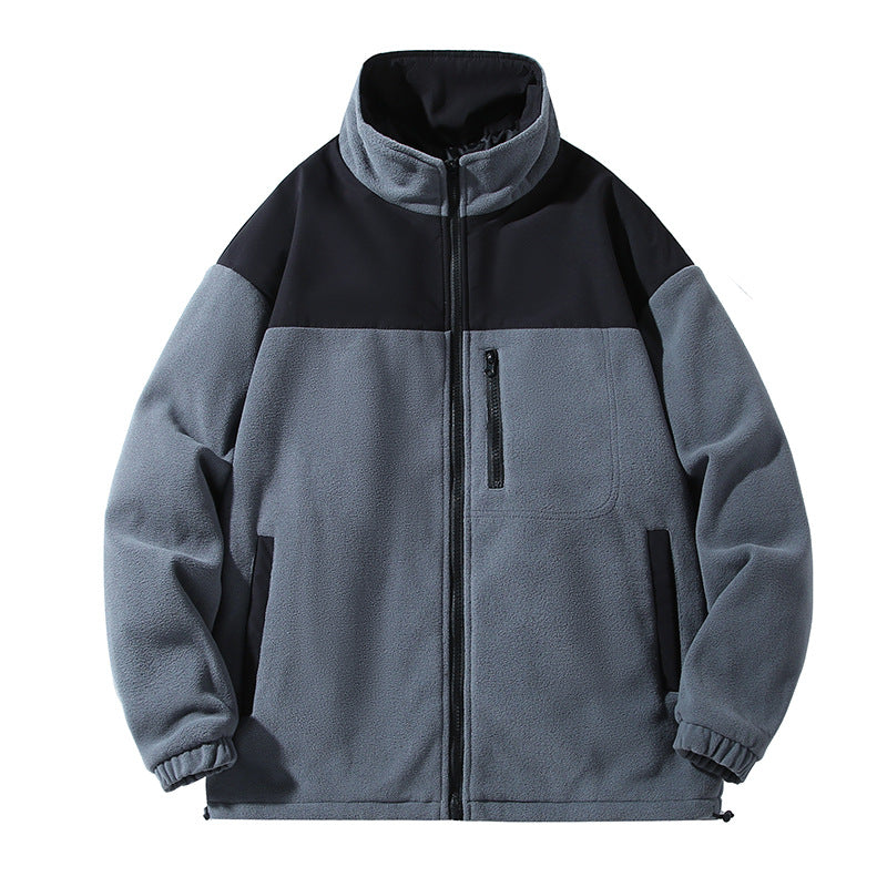 Men's Fashion Brand Jacket Coat Velvet Padded Thickened Top Cardigan Polar Fleece Jacket Women