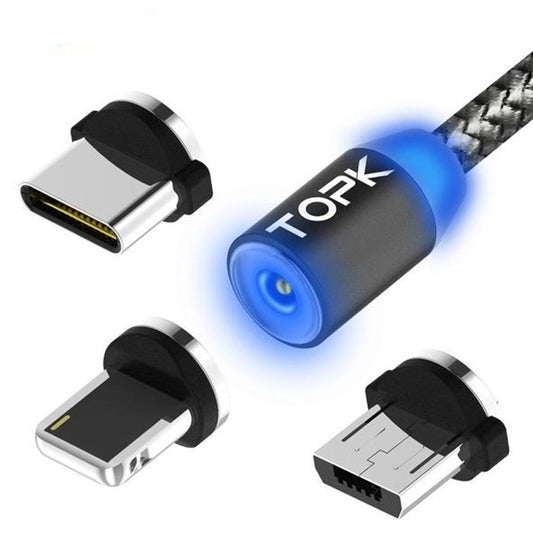 3-in-1 Magnetic Charging Cable - Lightning, Micro USB & Type-C