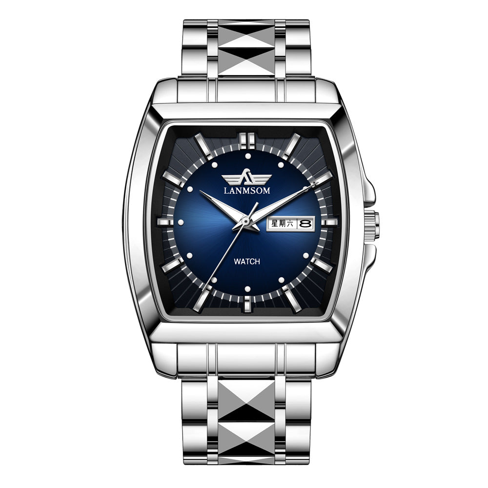 Square Wine Barrel Men's Steel Strip Waterproof Fully Automatic Watch