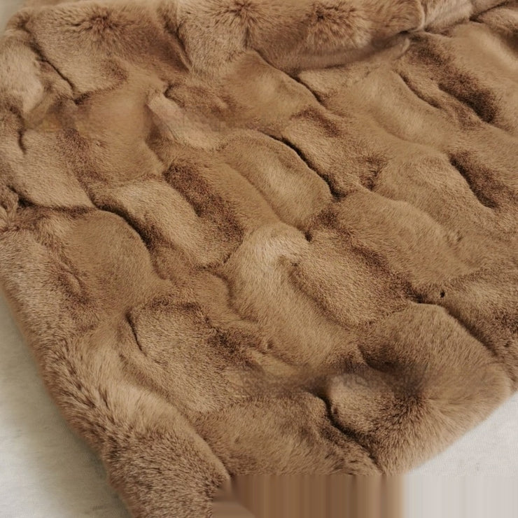 Soft Sofa With Mink Embossed Fur Blanket