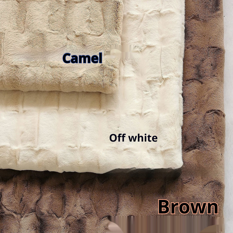 Soft Sofa With Mink Embossed Fur Blanket