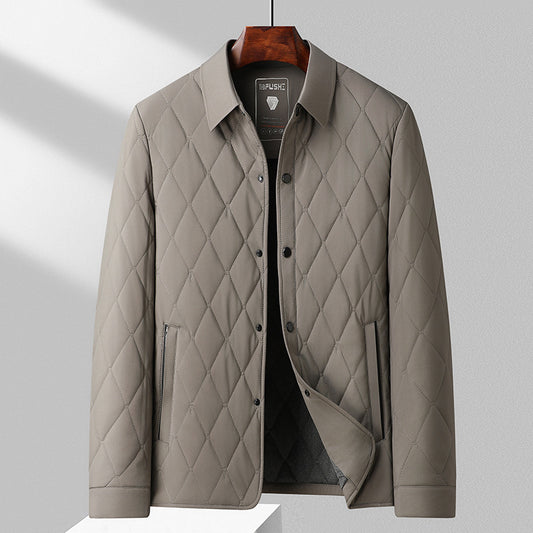 Mulberry Silk Thermal Casual Cotton-padded Jacket For Middle-aged And Elderly Men