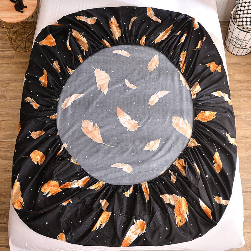 Brushed Printing Fitted Sheet Pillowcase Bedding