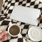 Simple And Stylish Black And White Checkered Contrast Color Blanket