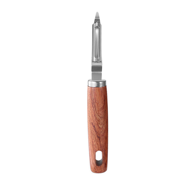 Kitchen Gadget Set Rosewood Bottle Opener Egg Beater Peeler Pizza Shovel Knife Corset Stainless Steel Suit