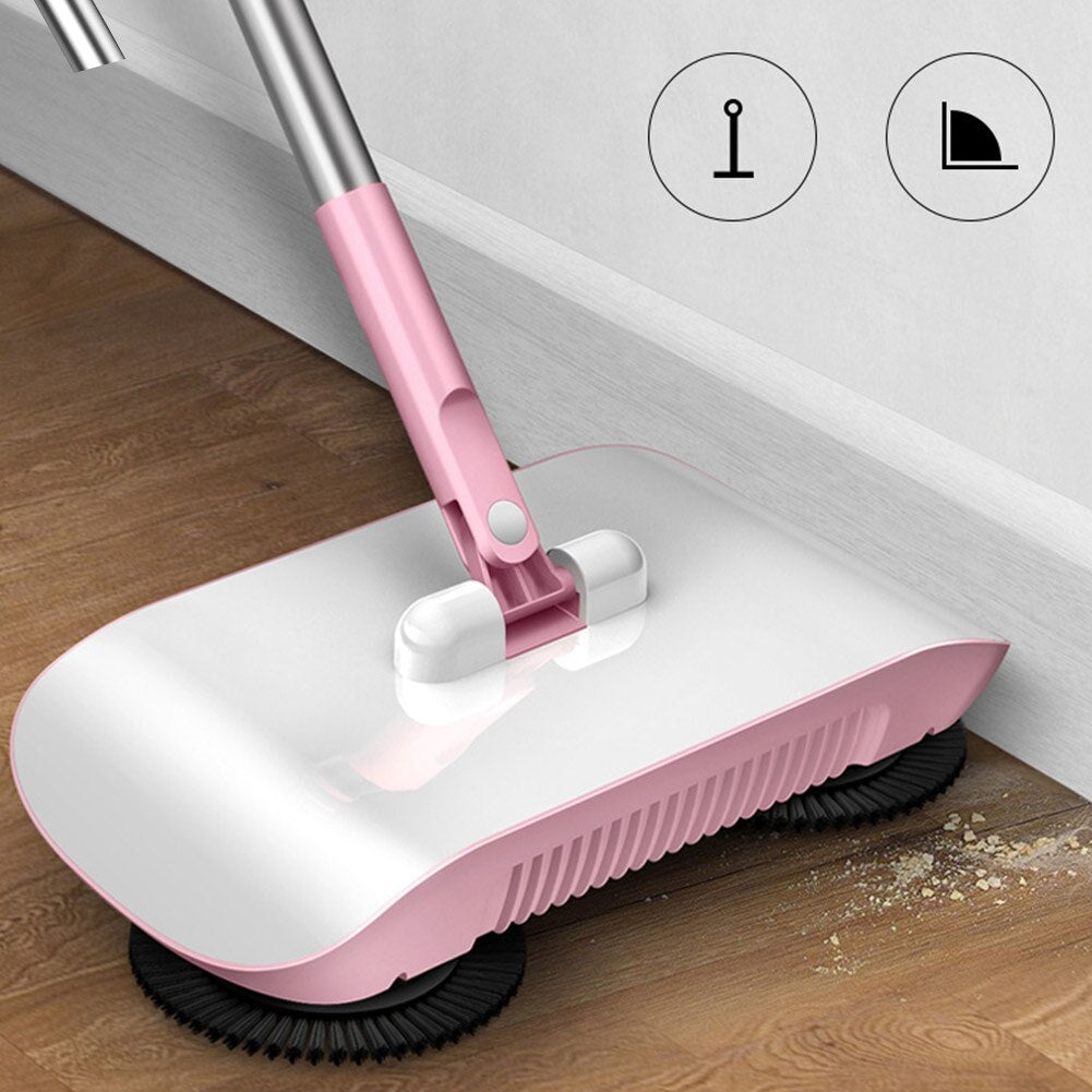 3-in-1 Hand Push Sweeper - Broom Dustpan Mop All-in-One Cleaner