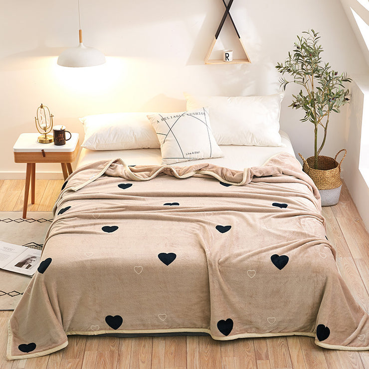 Thickened Cloud Mink Velvet Double Printed Sheet Blanket