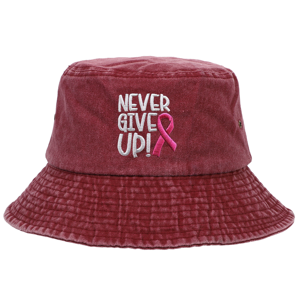 Breast Ribbon Embroidered Peaked Cap Baseball
