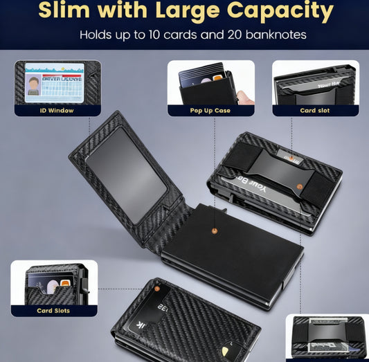 Business Card Holder Anti-theft And Anti-demagnetization Multi-function Automatic Card Pop-up Flip Cover