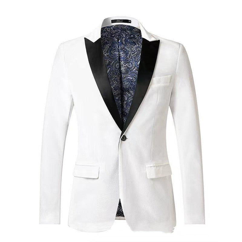 Autumn And Winter Golden Velvet Blazer High Quality Slim Fit Blazer Fashion Casual Men Groom Singer