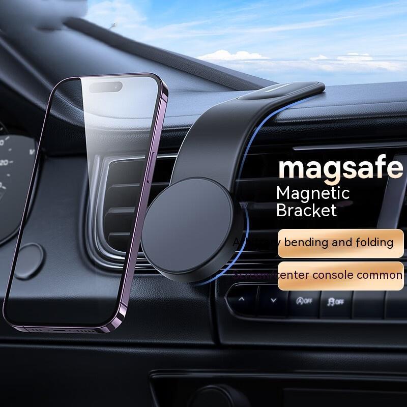Magnetic Bendable Car Wireless Charger - 15W Phone Holder Dash Mount for iPhone