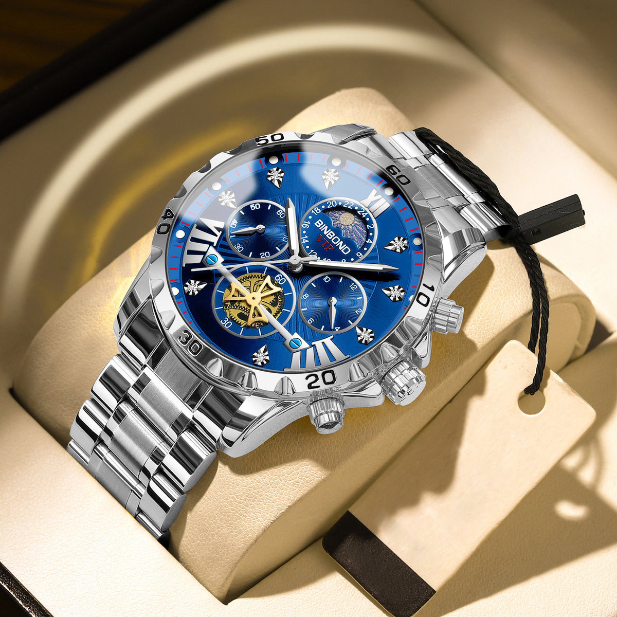 Men's Business Student Night Light Waterproof Flywheel Quartz Watch