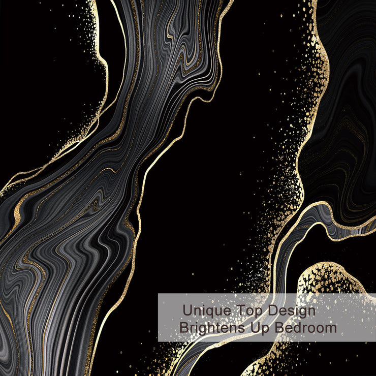 Black Gold Marble Duvet Cover Set – 3 Pcs