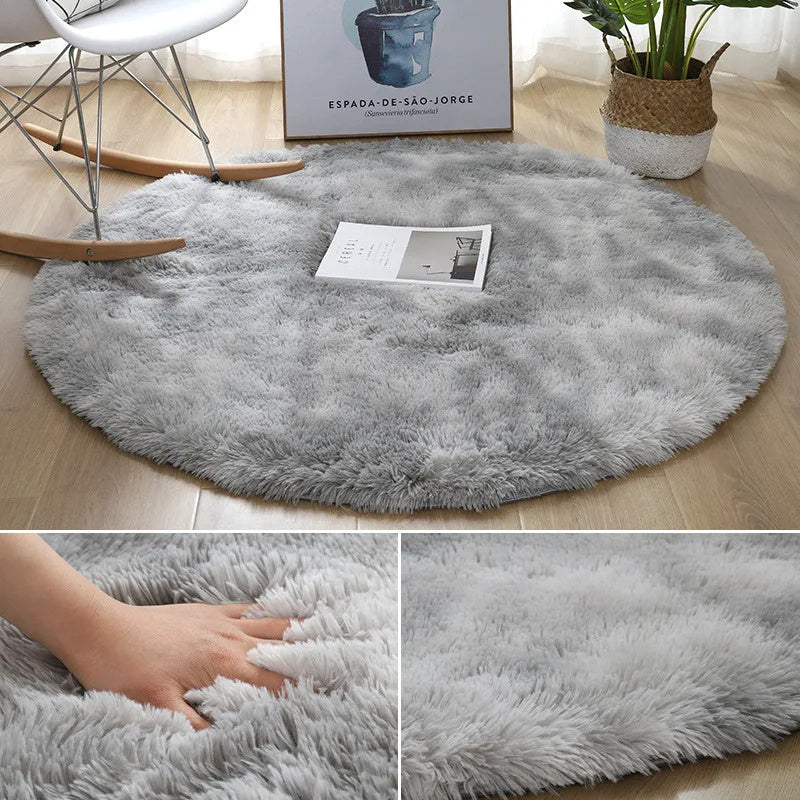 Fluffy Round Plush Rug – Super Soft Thick Carpet