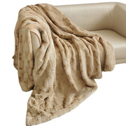 Soft Sofa With Mink Embossed Fur Blanket