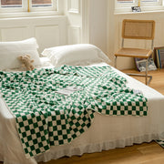 Simple Checkerboard Double Sided Milk Fleece Blanket