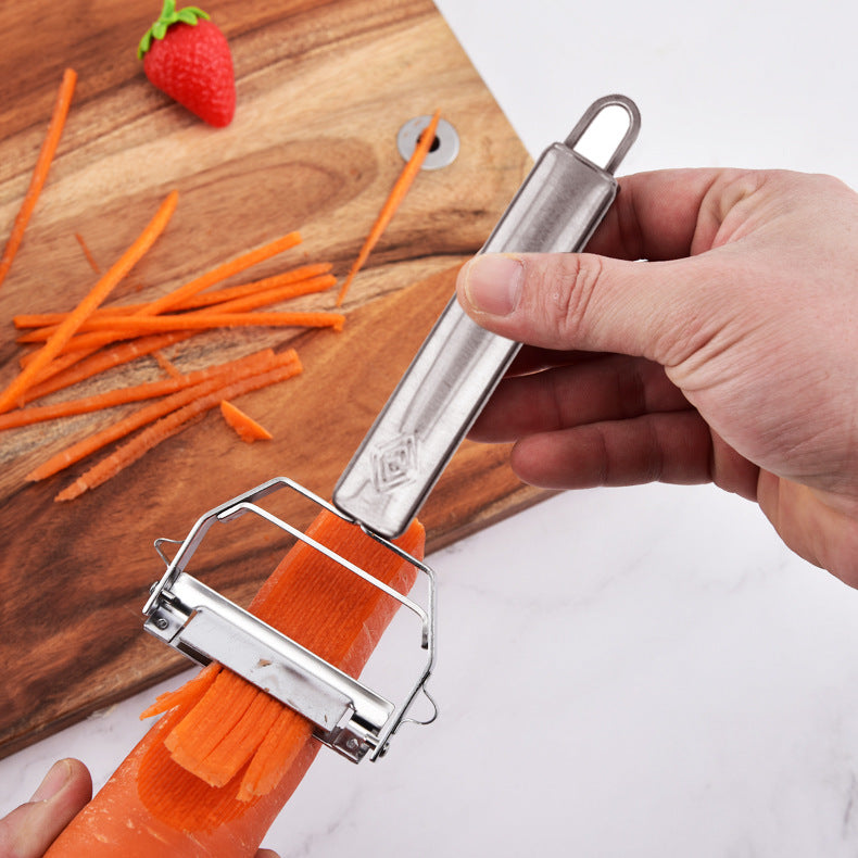 3-piece Stainless Steel Peeler Plastic Scraper Set