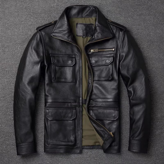 Autumn And Winter Workwear Leather Jacket For Men