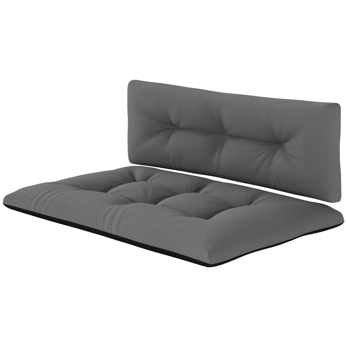 2-Seater Outdoor Pallet Cushions – Black