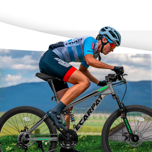 A2460 24 Inch Mountain Bike With Full Suspension, 21 Speed Shifter Lever With Gear Indicator, High Carbon Steel Frame, Mechanical Disc Brakes, Unisex For Men Women Adults, Ideal For Trails.