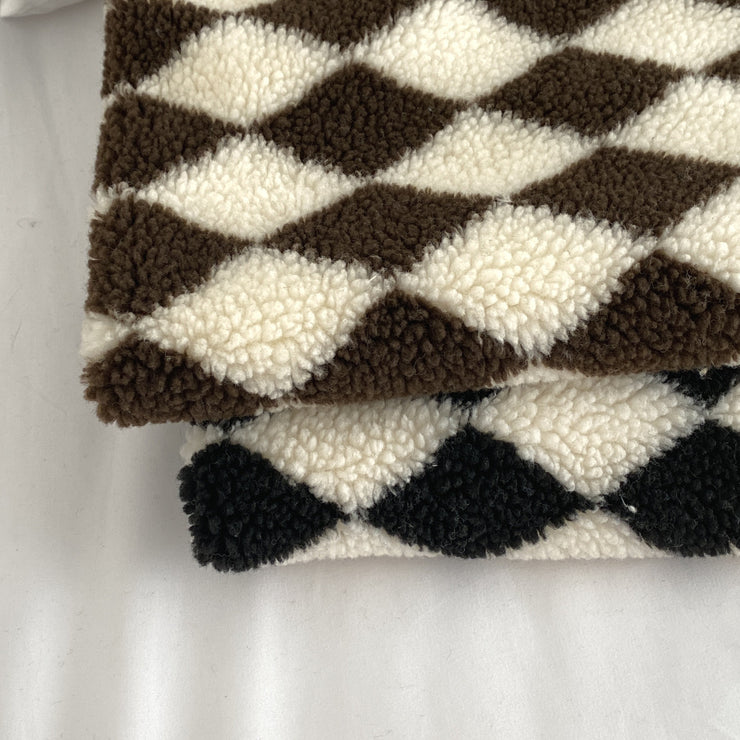 Simple And Stylish Black And White Checkered Contrast Color Blanket