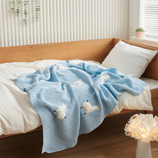 Three Dimensional Embroidered Knitted Children's Blanket Sofa Blanket