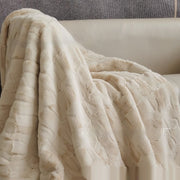 Soft Sofa With Mink Embossed Fur Blanket