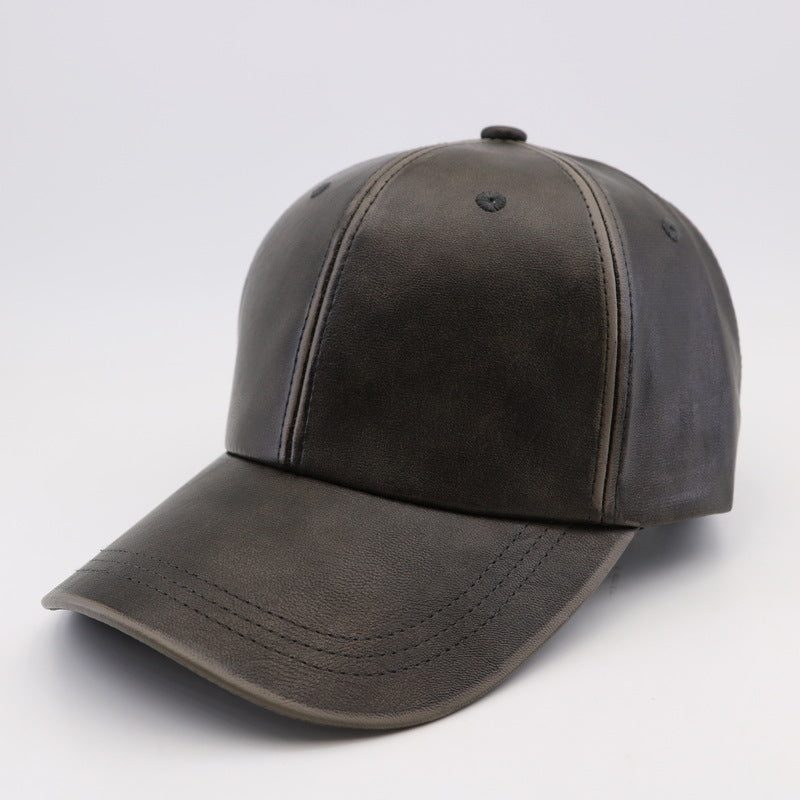 Washed And Worn PU Fashion All-match Street Travel Hard Top Peak Cap Baseball