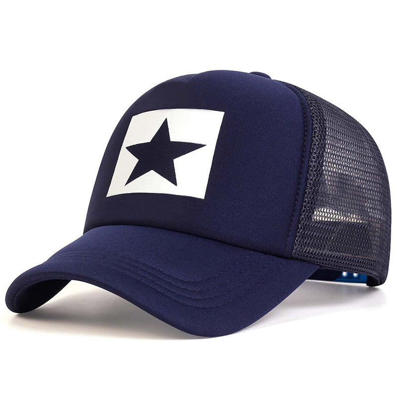 Five-pointed Star Letter Printed Sponge Baseball Hat