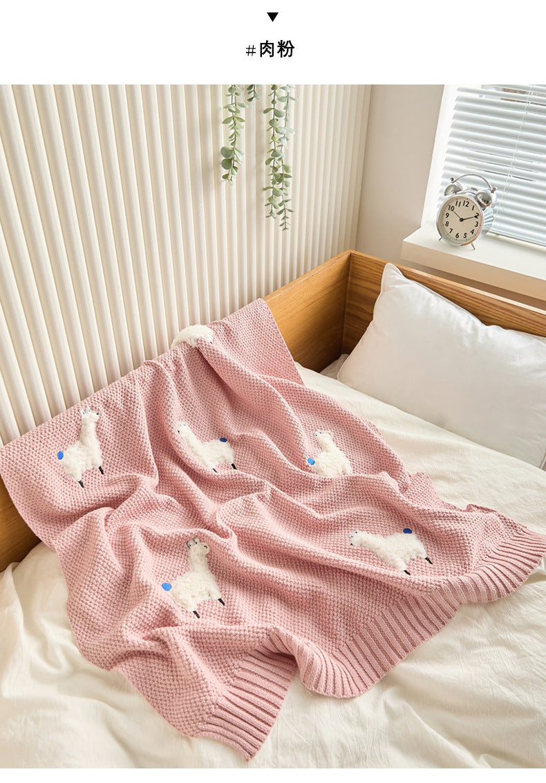 Three Dimensional Embroidered Knitted Children's Blanket Sofa Blanket