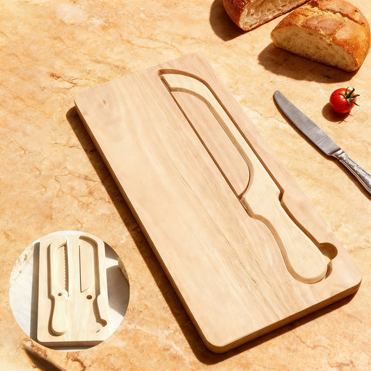 Bread Knife And Cutting Board Set With Magnetic Bread Knife Slicer