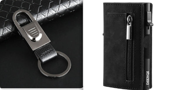 Ancient Carbon Fiber Pattern Men's Wallet Leather Multifunctional Card Holder