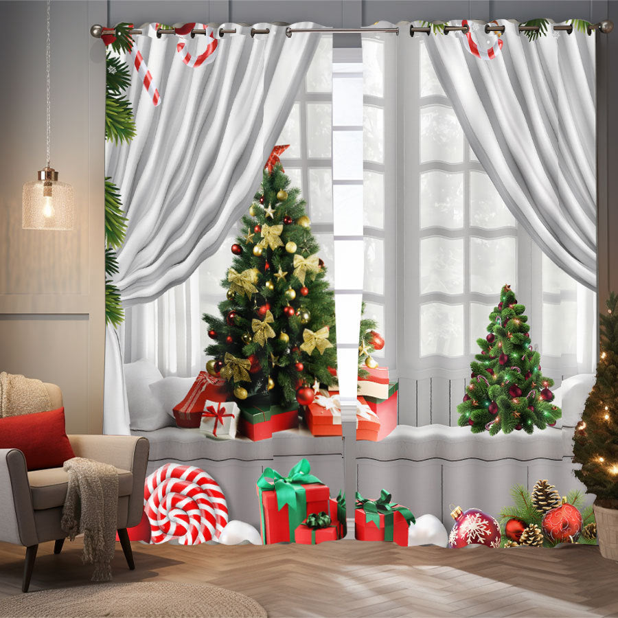 3D Christmas Peacock High Precision Blackout Curtain
