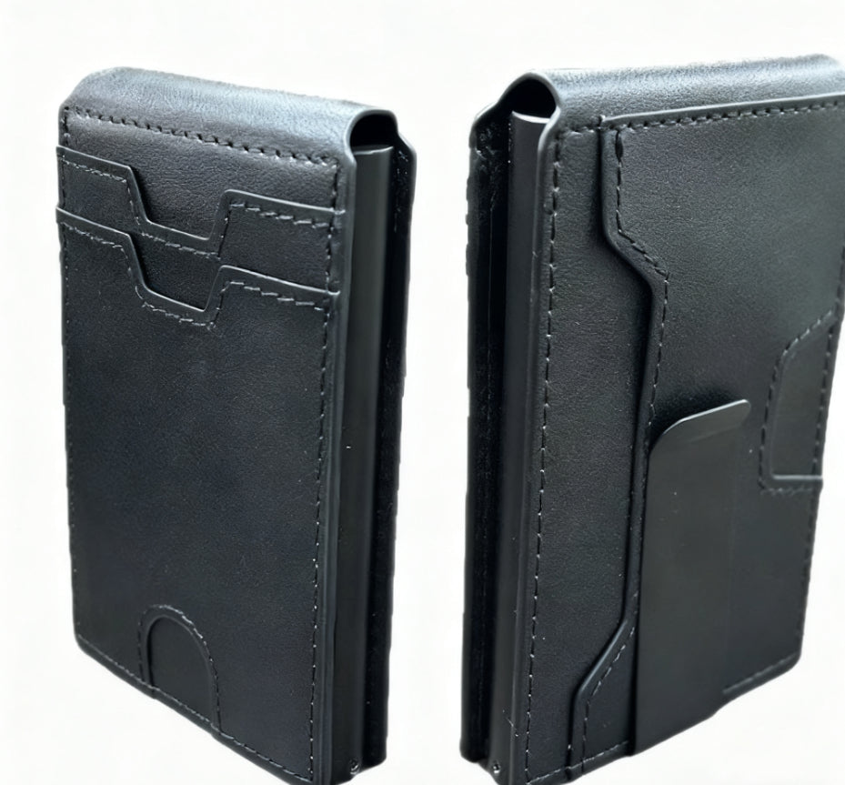 Business Card Holder Anti-theft And Anti-demagnetization Multi-function Automatic Card Pop-up Flip Cover