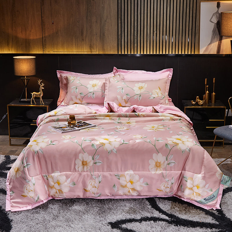 Tiansi Summer Quilt Four Piece Set Summer Cool Quilt Double Machine Washable Summer Air Conditioning Thin Quilt Summer Single Thin Quilt Core