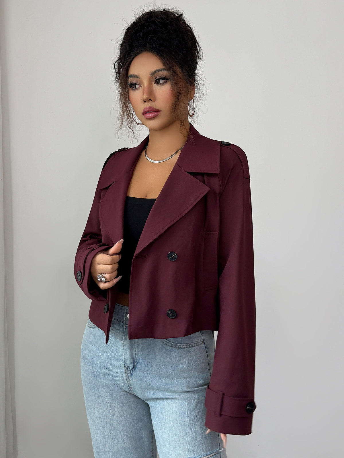 Casual Minimalist Long Sleeve Jacket Vest Coat Women