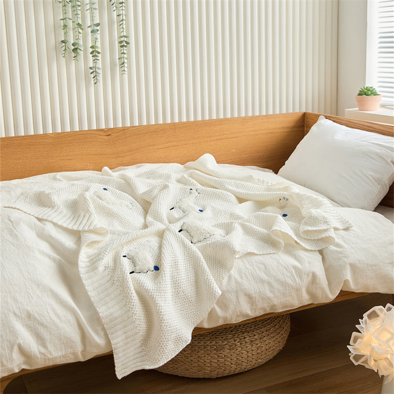 Three Dimensional Embroidered Knitted Children's Blanket Sofa Blanket