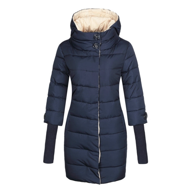 Winter Jacket Women Hooded Cotton Parka Long Coat Plus Size